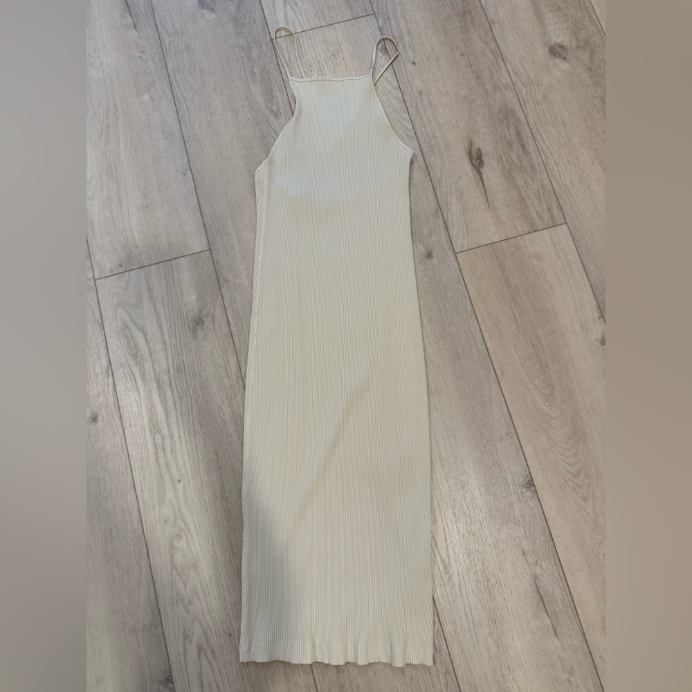 Zara Beige Spaghetti Strap Dress